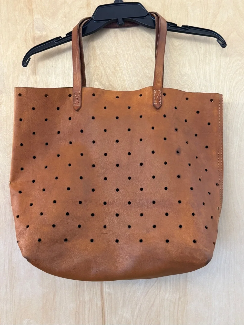 Madewell Perforated Leather Signature Tote – Rich Patina & Character